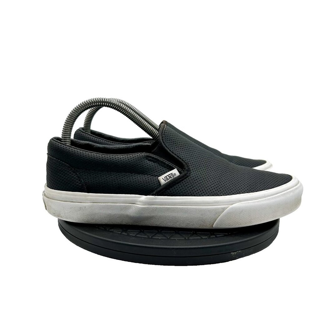 Vans Asher Perf Leather W Size 9.5 M 7.5 Black Casual Skate Shoes Sneakers